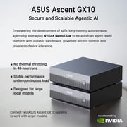 ASUS Ascent GX10 Personal AI Supercomputer with NVIDIA GB10 Grace Blackwell Superchip, 128GB Unified LPDDR5x Memory, 1TB PCIe G4x4 NVMe SSD, Wi-Fi 7 & Bluetooth, NVIDIA DGX™ OS