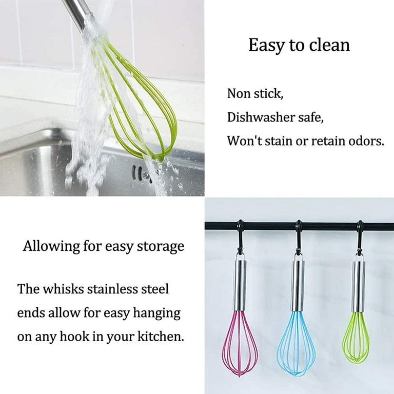 3 Piece Silicone Whisk, Milk Egg Beater, Gastro Whisk, Mixing