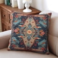 thumbnail image 4 of Boho Red and Blue Pattern Ethnic Design Farmhouse Throw Pillow Covers 18 X 18 Inch, Set Of 4, Linen Study Sofa Cushion Cover Indoor Living Room Home Decor, 4 of 5