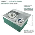 thumbnail image 4 of Transolid KKM-DTSB252210-MR2 Diamond 25-in L x 22-in W Single Bowl Dual-Mount Kitchen Sink and Accessories Kit with 2 Pre-Drilled Holes in Stainless Steel, 4 of 14