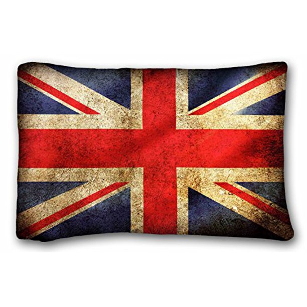 WinHome Union Jack Flag Zipper Pillow Case Covers Standard Size Size