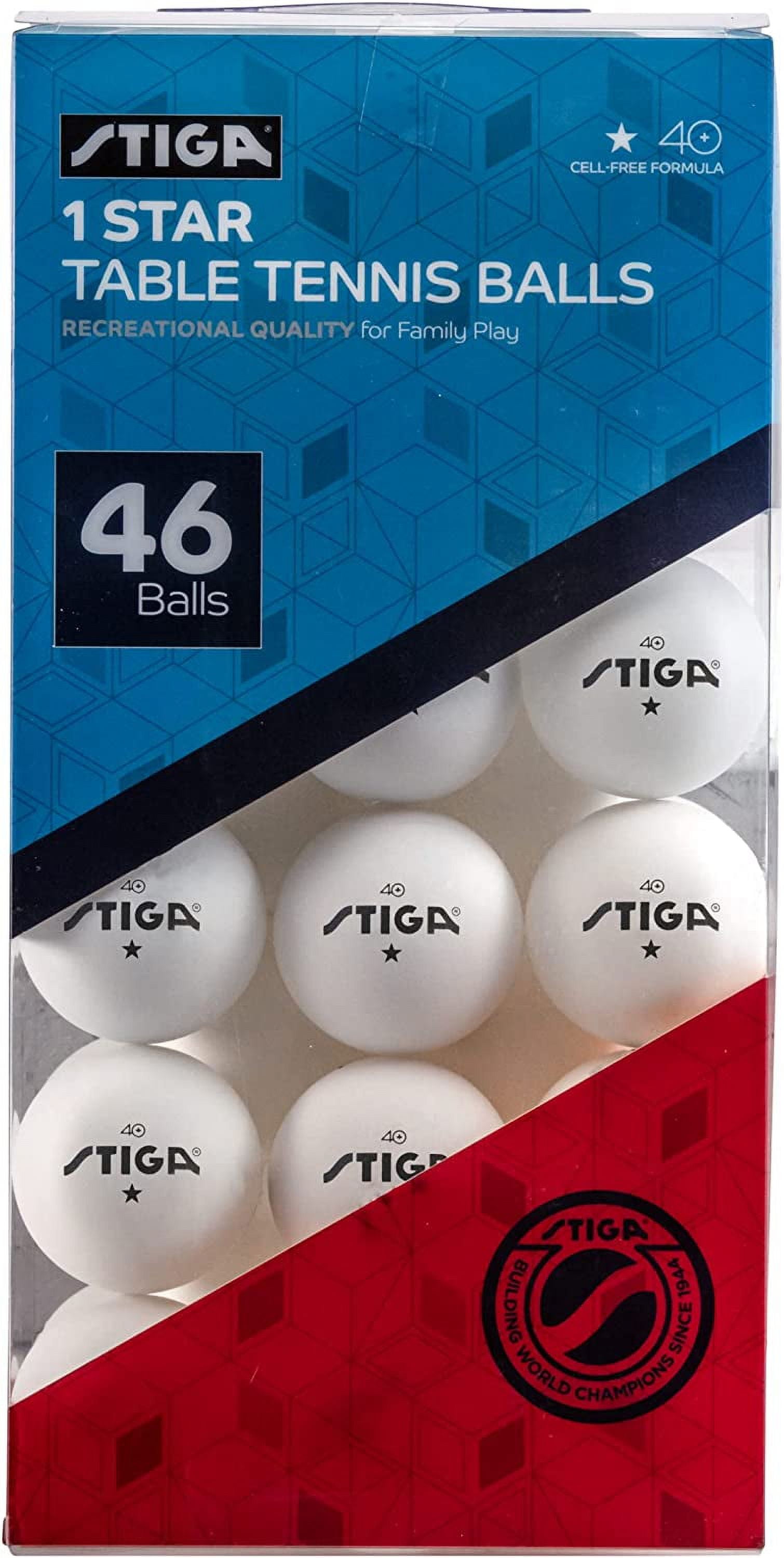 Escalade Sports T1460 STIGA White 1 Star Table Tennis Balls - 46 Pack