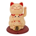 thumbnail image 1 of Fortune Cat Ornament, 4.5in Solar Powered Smiling Cat, Automatic Hand Waving Fortune Cat With Storage Box For Desk Window Car Dashboard Home Restaurant Hotel Cafe, 1 of 8