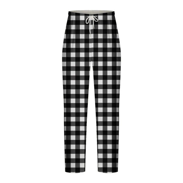 Puntoco Pantalones rectos con cintura elástica y estampado de moda informal para hombre