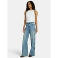 thumbnail image 2 of Madden NYC Women’s Ultra 90's Jeans with Cherry Embroidery, 32'' Inseam, Sizes 00-18, 2 of 5