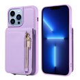 thumbnail image 6 of Nalacover RFID Blocking Wallet Case for iPhone 13 Pro Max, Shockproof PU Leather Magnetic Button Zipper Purse Card Slots & Kickstand Crossbody Phone Case with Shoulder & Wrist Strap,Purple, 6 of 12