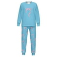 thumbnail image 7 of JAJAHO Girls Outfits Set 2 Piece Home Clothes Set Kids Bow Print Long Sleeve Crewneck Top Ankle-Tied Bottoms Ages 3-14 Years Comfy Outfit, 7 of 7