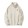 thumbnail image 2 of Maoxin Mens Jackets Men's Vintage Warm Solid Color Half Zipper Pocket Long Sleeved Casual Jacket Beige 3XL, 2 of 5