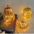 thumbnail image 2 of THOPBPRK Cherishous Twinkle LED Light Pumpkins, Mercury Glass Pumpkin Light with Timer for Halloween Pumpkin Decorations Fall and Thanksgiving Christmas Decor,Gold (A, 4 PACK), 2 of 13