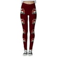 thumbnail image 4 of MKLEKYY Leggings push up para mujer, leggings para entrenamiento, leggings con estampado navideño, pantalones con bloques de color, leggings suaves y elásticos. 1781, 4 of 4