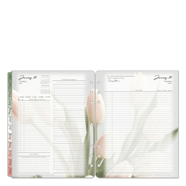 FranklinCovey Monarch Blooms Daily Ringbound Planner Jan 2020 Dec