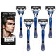 thumbnail image 1 of Recortador de barba con hoja de acero inoxidable para hombres maquinilla de afeitar para piel sensible regalos para un afeitado más cómodo 5 uds., 1 of 8