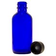 thumbnail image 2 of Cobalt Blue Glass Bottle - 2 fl oz w/ Cap - Pack of 4, 2 of 3