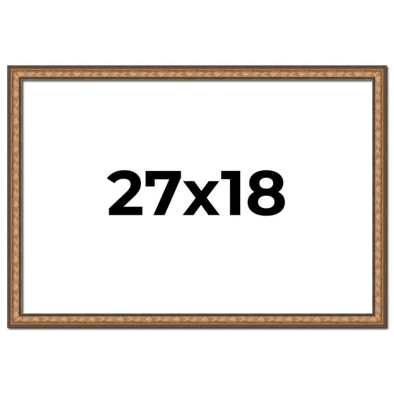 27x18 Frame Gold Real Wood Picture Frame Width 1.25 inches | Interior Frame Depth 0.5 inches |