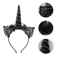 thumbnail image 2 of 1pc Diadema de hierro Encaje Oreja de gato Bowknot Banda para el cabello Accesorios para fotos para niños Niños Negro, 2 of 6
