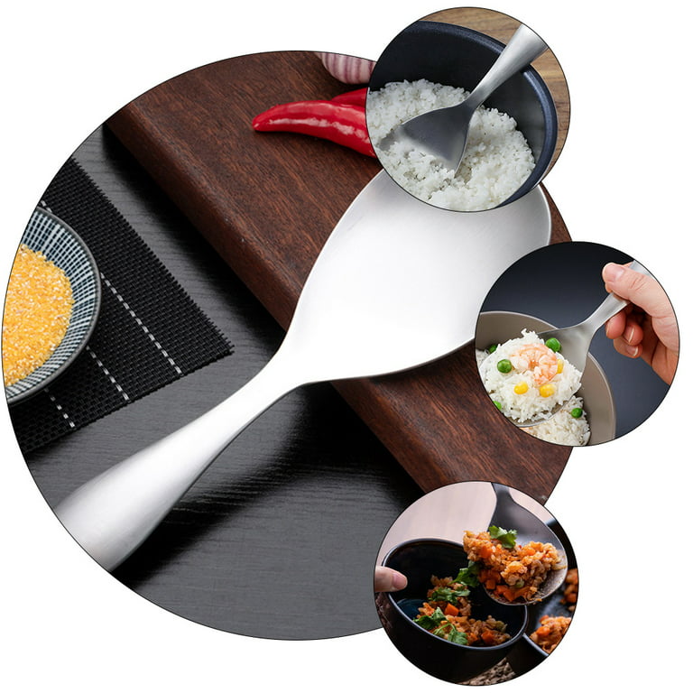 1Pc Stainless Steel Rice Spoon Practical Large Scoop Rice Paddle