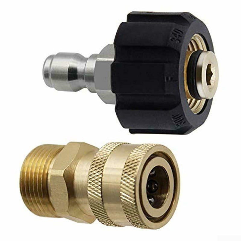 High-Pressure Washer Adapter Set 5000PSI M22 1/4 Swivel Quick Connect Kit 