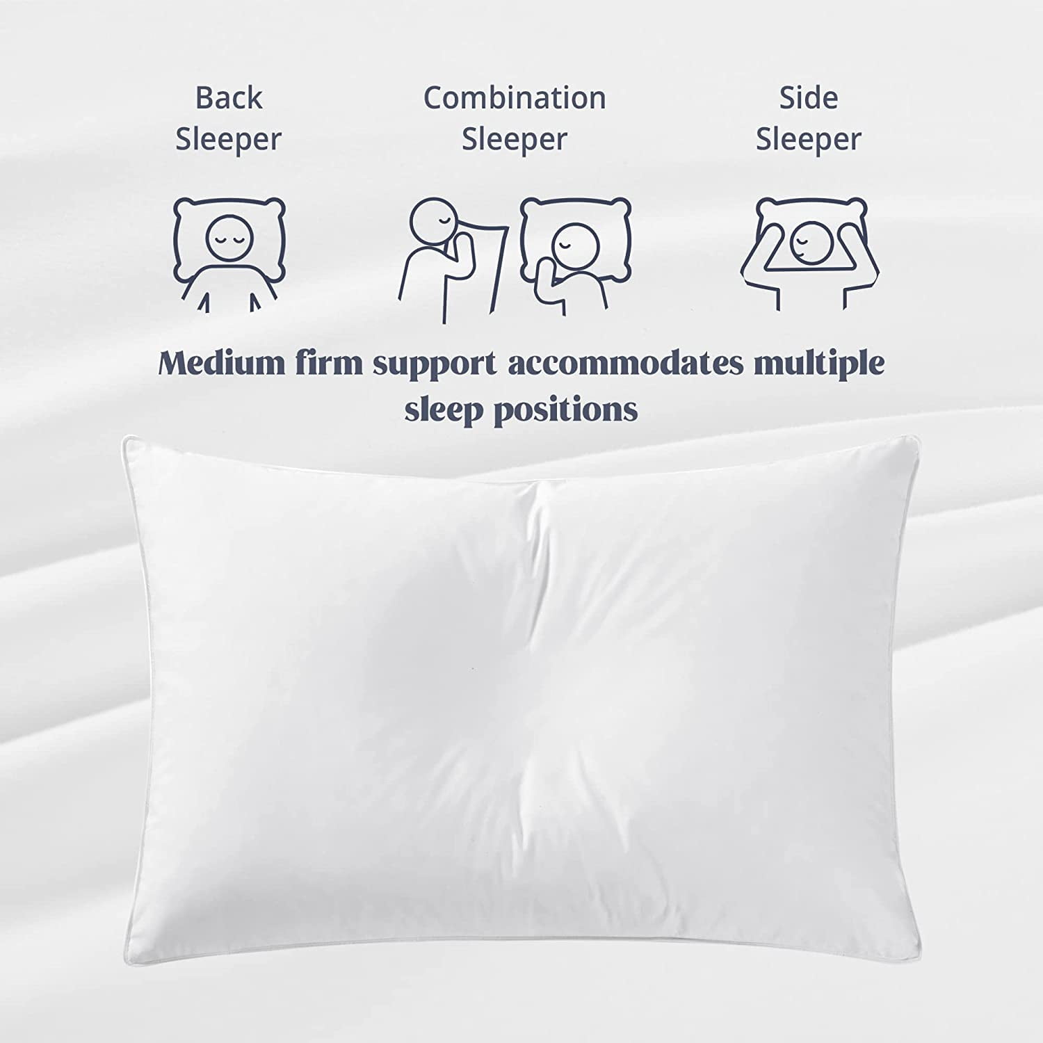 Acteb Basic Goose Down Feather Pillows Standard Size Set of 4 Pack Hotel  Collection Bed Pillow for Sleeping Medium Firmness, 20x26 Inches
