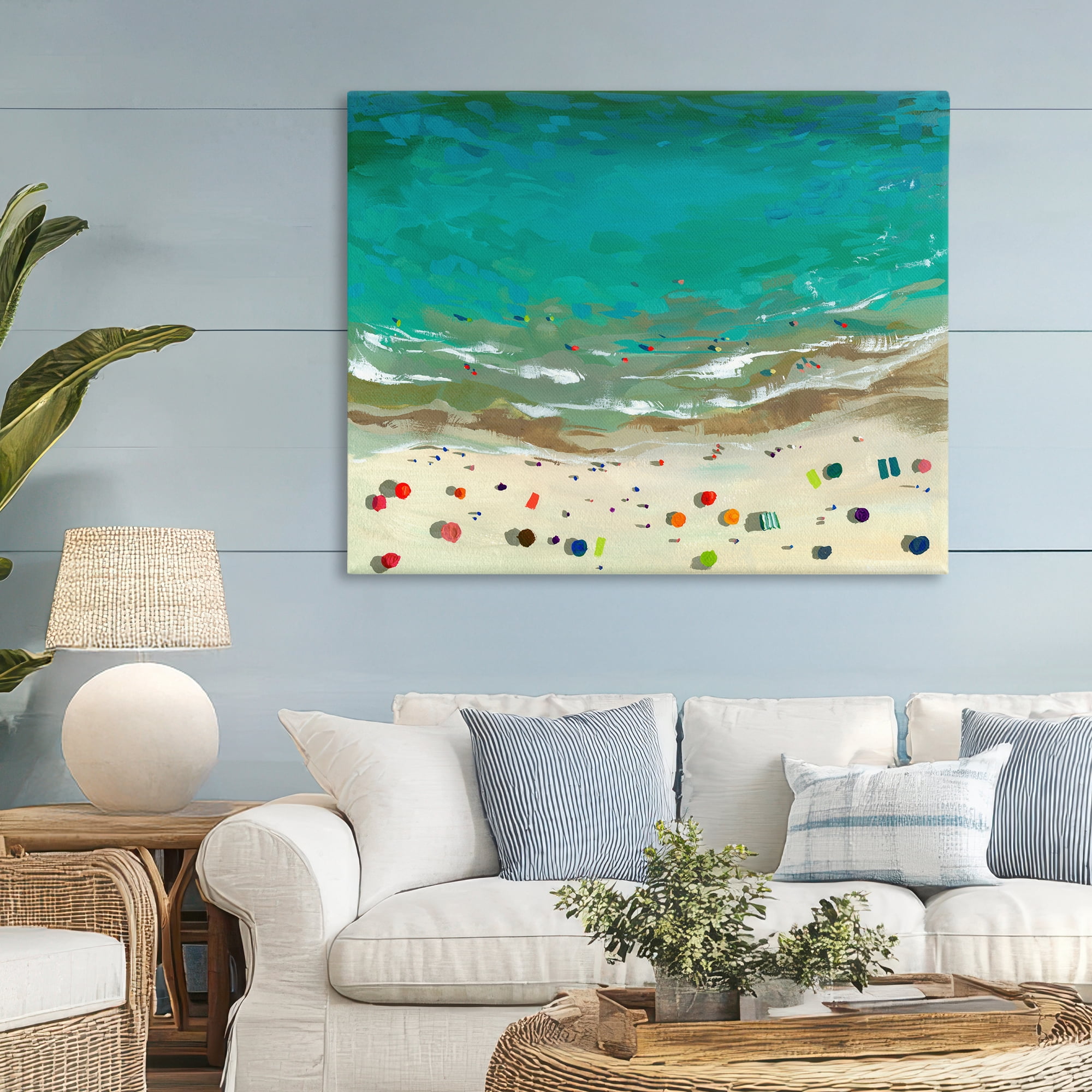 Stupell Industries Aerial Turquoise Shoreline Canvas Wall Art, design by Brook Page