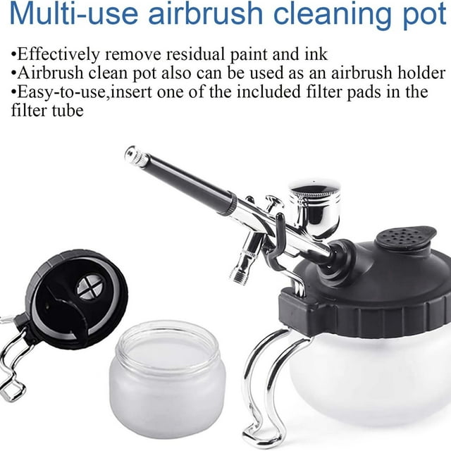 Artist Cleaning Kit Large Capacity Glass Metal Paint Washer Tool with Needle Brush Scraper Nozzle Accessories