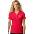 thumbnail image 1 of Womens Survivor Breast Cancer Awareness Patch Polo Shirt, Small True Red, 1 of 5
