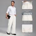 thumbnail image 4 of FEDTOSING Mens Wide Leg Fleece Lined Dress Pants Old Money Baggy Elastic Waist Relaxed Trousers, 4 of 8