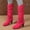 Hot Pink, variant on KEVCHE Women's Chunky Heel Knee High Boots, Fall Winter Lace Up Pointed Toe High Heel Boots with Breathable Lining, Trendy Boots for Daily Party Wear
