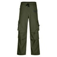 thumbnail image 4 of Zylanna Men's Cargo Pants, with Drawstring Elastic Waist Loose Multi Pockets Straight Leg Pants for Men Army Green, 4 of 8