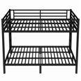 thumbnail image 4 of Black Metal California King over California King Bunk Bed for Teens and Adults, Space-Saving & Noise Reduced, 4 of 7