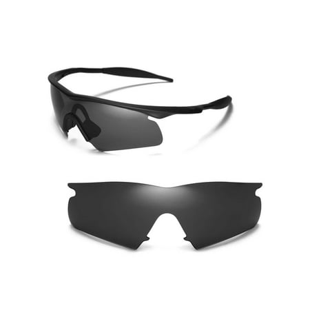 Walleva Black Polarized Replacement Lenses For Oakley M Frame Hybrid Sunglasses