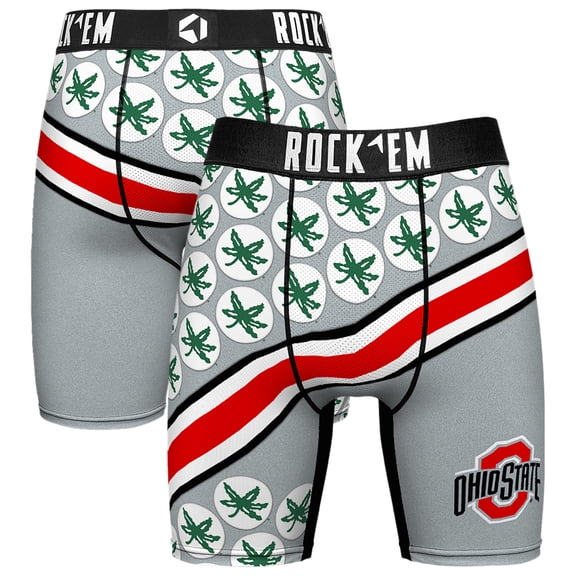Men's Rock Em Socks Scarlet Ohio State Buckeyes Helmet Series Boxer Briefs