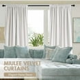 thumbnail image 4 of White Velvet Curtains Thermal Insulated Blackout Curtain Drapes for Bedroom Living Room Darkening 84 Inches Long Curtains Panels Rod Pocket Set of 2, 4 of 5