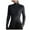 Black, variant on Luxalzxs Womens Long Sleeve Tops Solid Color Mock Neck Pullover Underlay Tops Slim Fit Classical Blouses