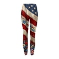 thumbnail image 5 of Womens 250th Anniversary Pajama 1776-2026 USA Flag Print Elastic High Waist Yoga Pants Wide Leg Regular Fit Soft Leggings, #01 Red, XL, 5 of 5