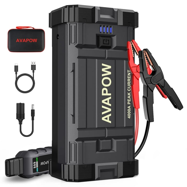 Car Jump Starter, 4000A Peak 27800mAh Battery Jump Starter (for All Gas or  Up to 10L Diesel), Battery Booster Power Pack, 12V Auto Jump Box with LED  Light, USB Quick Charge 3.0 