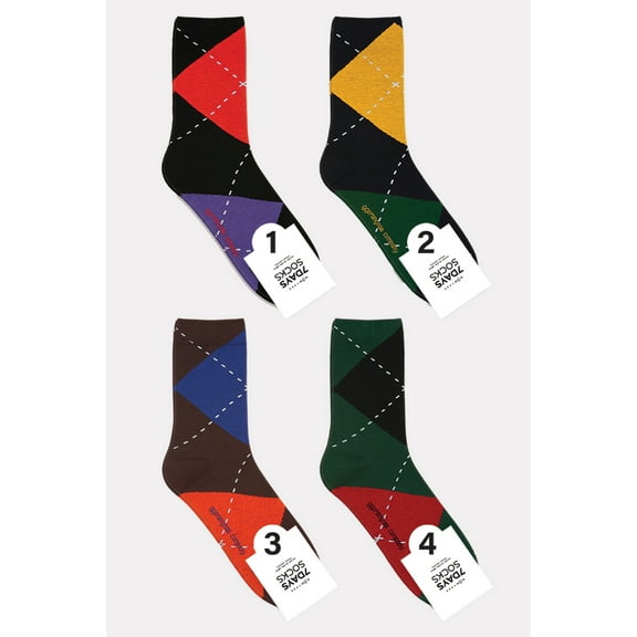Men's Crew Big Argyle Socks - 4 Pair Set