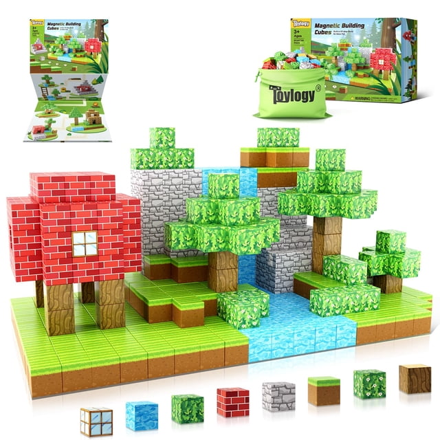 Bloques magnéticos Toylogy Build Mine Magnet World con 48 piezas
