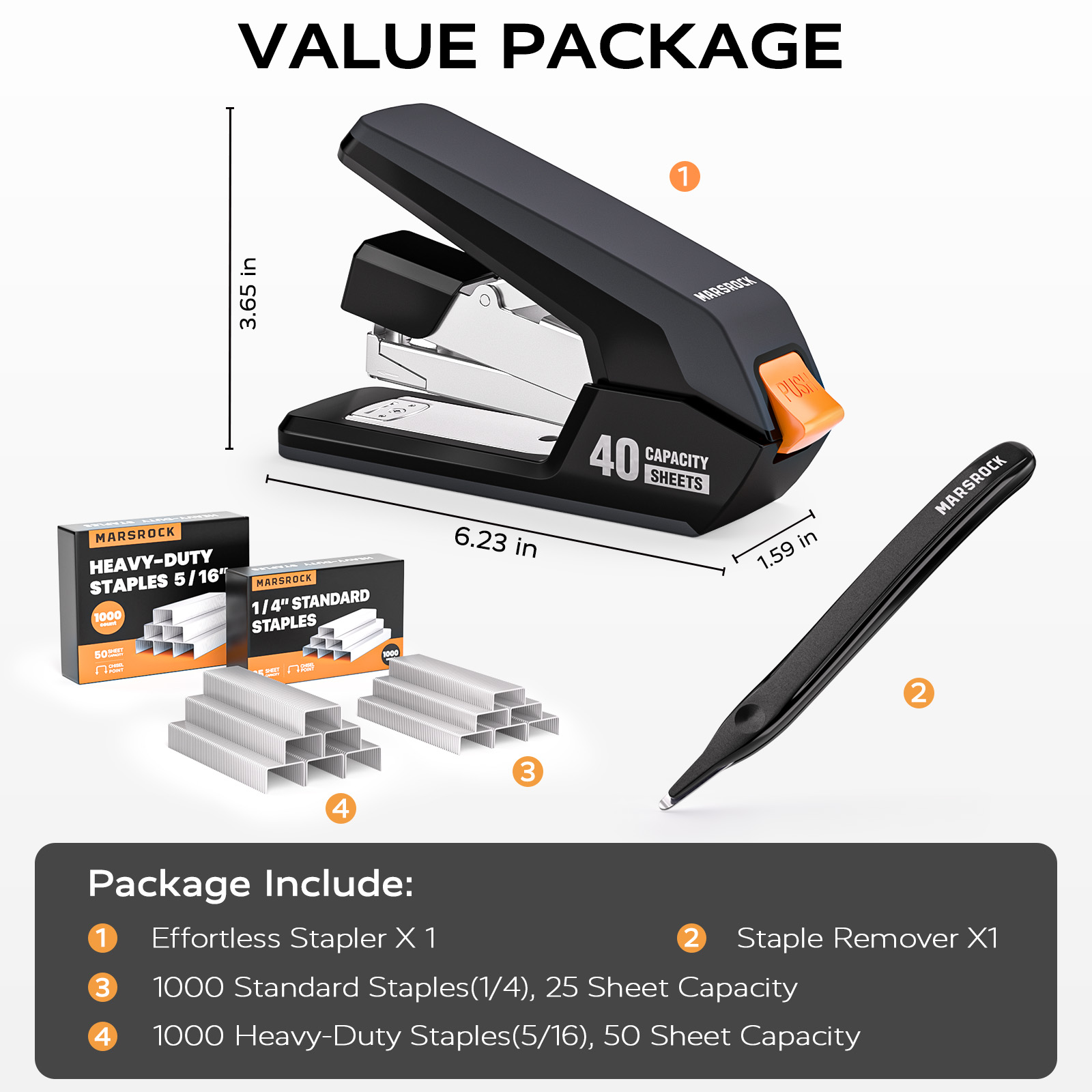 MarsRock Heavy Duty Stapler, 40-50 Sheet Capacity photo 2
