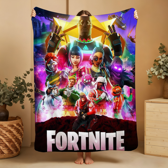 Throw Super Cosy Plush Living F-FORTNITES-ES Game Room Sofa Couch Childish Birthday Gifts Flannel Blanket