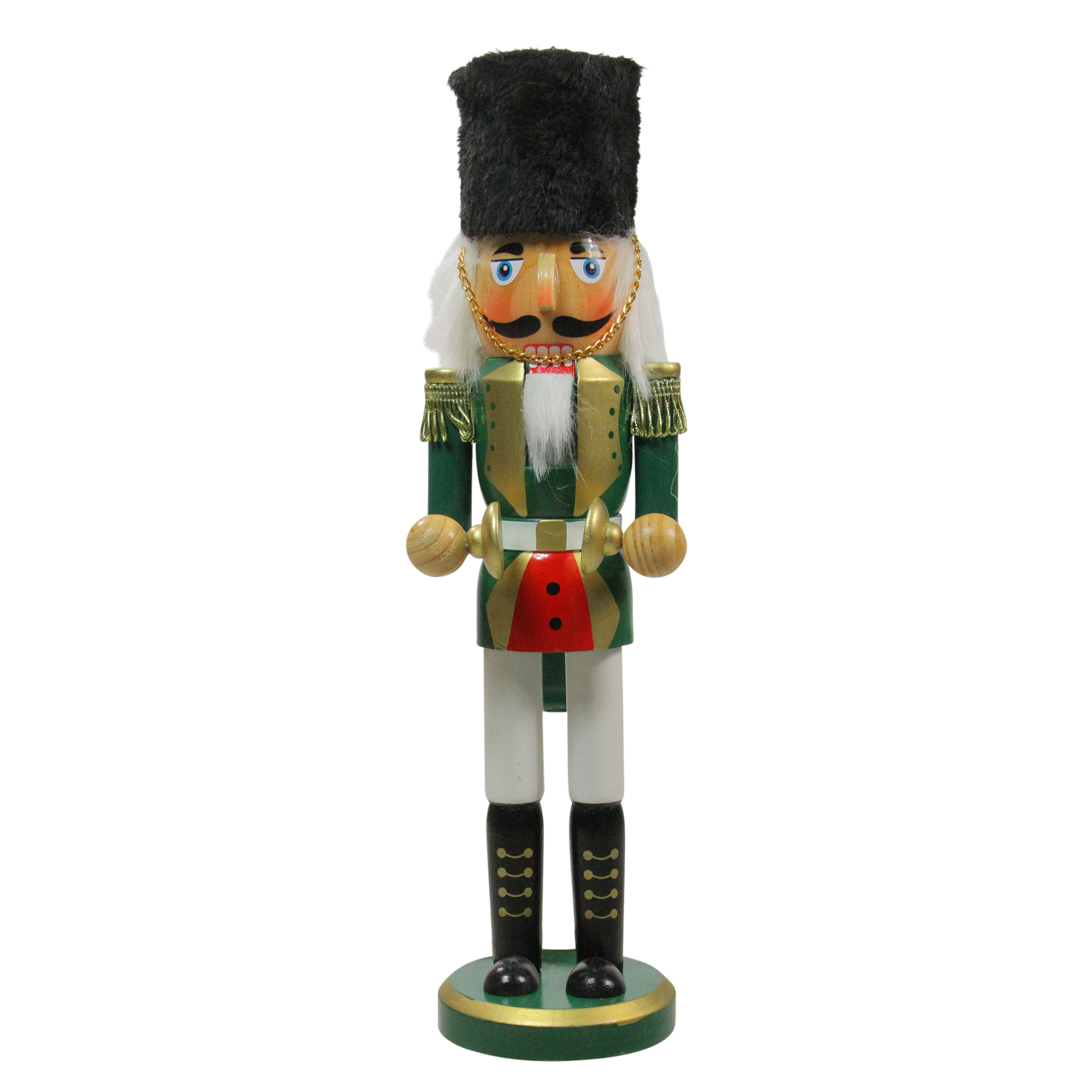 14" Green and White Cymbalist Christmas Nutcracker