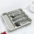 thumbnail image 6 of Kitchen Drawer Organizer, Expandable Cutlery Storage Box, Five Compartment Knife fork and Chopstick Organizer, Plastic Expandable Utensil Drawer Insert, 6 of 7