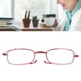 thumbnail image 4 of Elderly Reading Glasses, Resin Lens Blue Light Blocking Glasses Foldable Portable With Storage Bag For Presbyopic ANGGREK +200 cuadrado rojo, 4 of 8