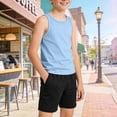 thumbnail image 2 of UngA Boys Cotton Undershirts Tank Tops Toddler Kids Soft Sleeveless Boy Shirts (Light Blue,5-6 Years), 2 of 5