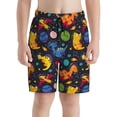thumbnail image 2 of Rocae Dinosaurs in Space for Teen Beach Trunks Boys Swim Trunks with Compression Liner Quick Dry Board Shorts, 2 of 9