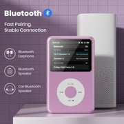 Innioasis Mp3 Player with Bluetooth, 2.4 128GB Portable Mini HiFi Sound Bluetooth Digital Music Player with FM Radio Audiobook and Speaker Built in for Kids (Purple)