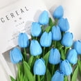 thumbnail image 3 of Huayishang Clearance Tulip Artificial Decoration Flowers Single Color 10Pc Blue, Household Imitation Clearance Sale, 10Pc Artificial Flowers, 3 of 4