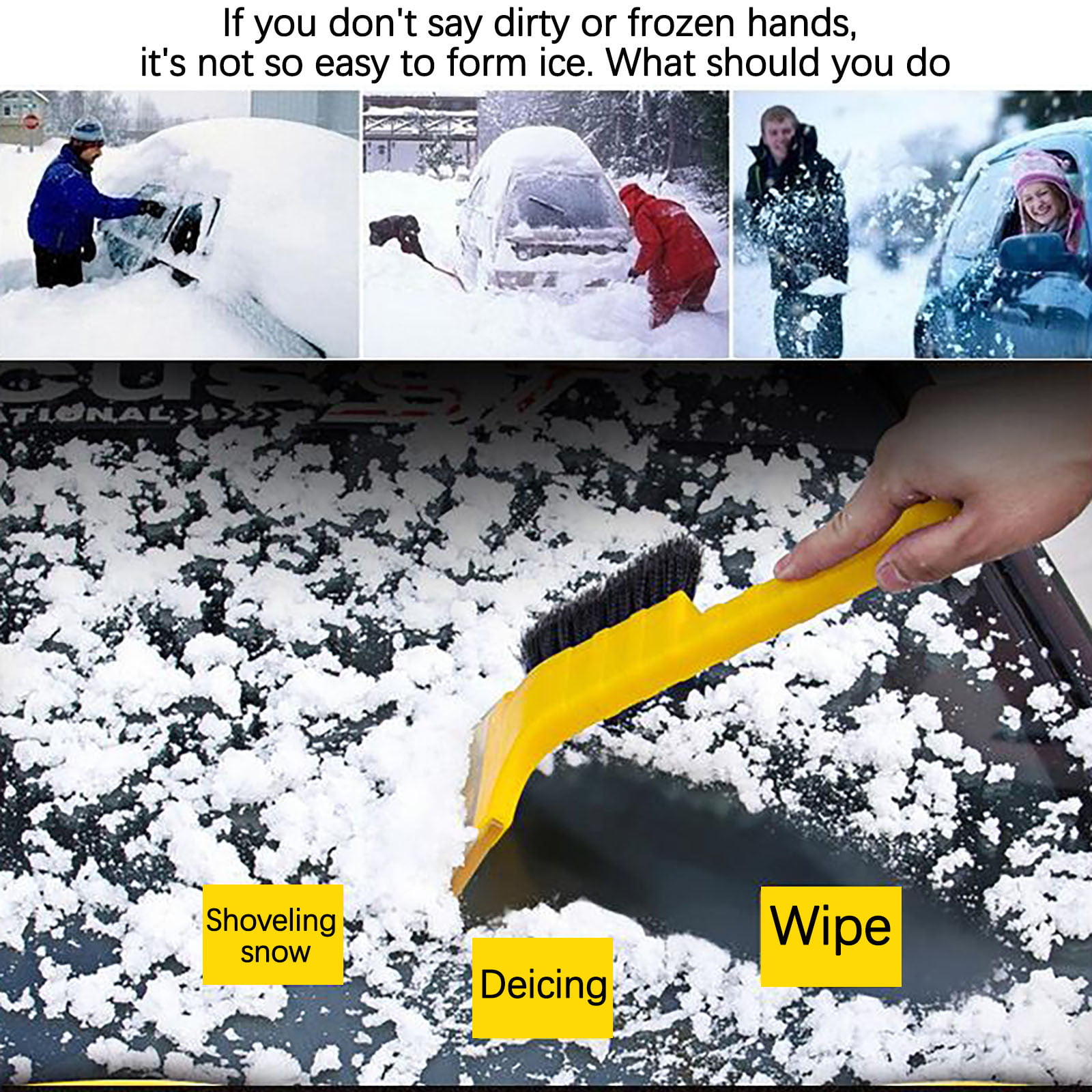 Black SAYW ICE Scraper for Cars and Small Trucks Snow Brush Snow Removal Shovel and Ice Cleaner Remover Tool,Dang Near Indestructible Ice Scrapers from Scrape Frost and Ice,Car Truck SUV Windshield 