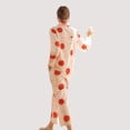 thumbnail image 4 of Women's Woven Pajama Set with Playful Tomato Print and Relaxed Button-Up Fit for Everyday Lounging - Large, Light Beige, 4 of 7