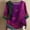 Purple, variant on Red Womens Tops Plus Size Scoop Neck Elbow-Length Graphic T-Shirts Casual Button Tees