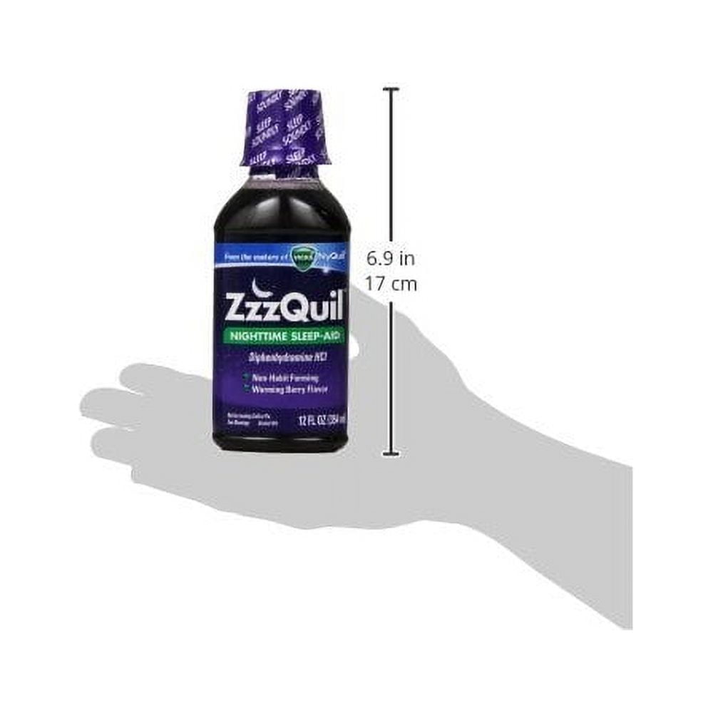 ZzzQuil Nighttime Sleep-Aid Liquid Warming Berry Flavor 12 Fl Oz